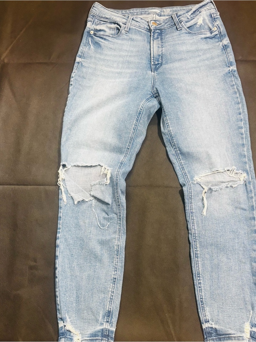 Old Navy Rockstar Super Skinny High Rise Blue Ripped Jeans Size 8